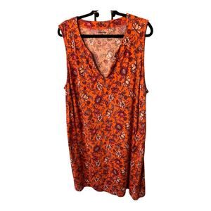 Lands End Dress Women's 2X Multi Cover Up Tropical Floral Print